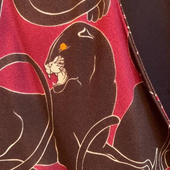 Marc Jacobs Brown and Red Panther Print Wrap Dress Size 8 - Picture 6 of 7